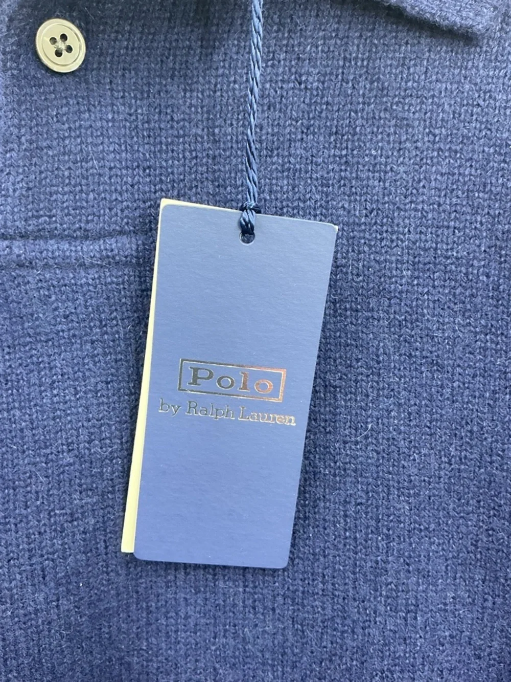NWT 100% cashmere Polo Ralph Lauren Men's Long-Sleeve Polo in Navy 839
